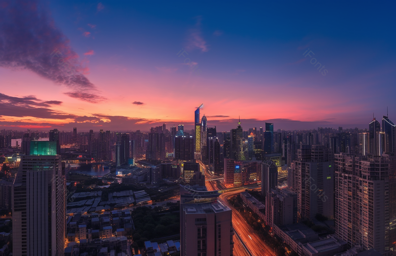 傍晚安静城市建筑高清摄影实拍,高清,摄影图,摄影图片,图片大全,摄影图免费下载